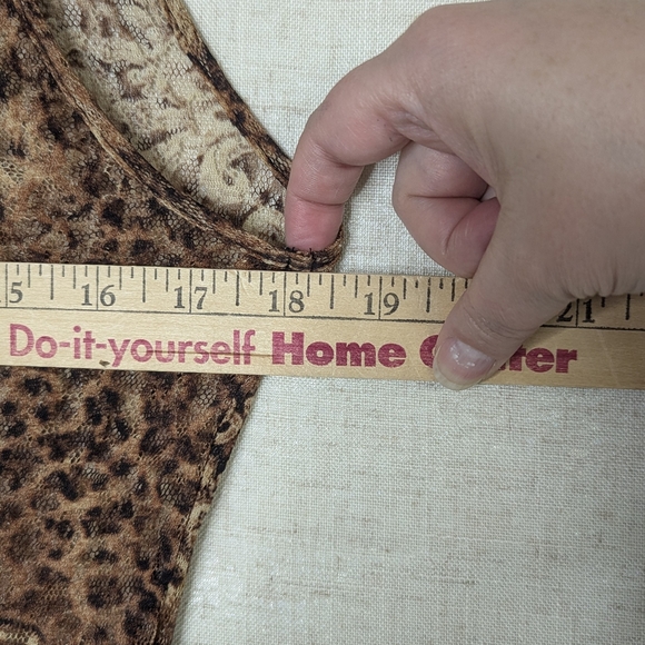 ​Gilligan & O'Malley Leopard Lace Maxi Nightgown M Slit Valentine's Sexy - Picture 9 of 13